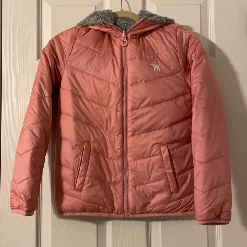 ☃️ Abercrombie kids reversible cozy puffer jacket, size 11/12
